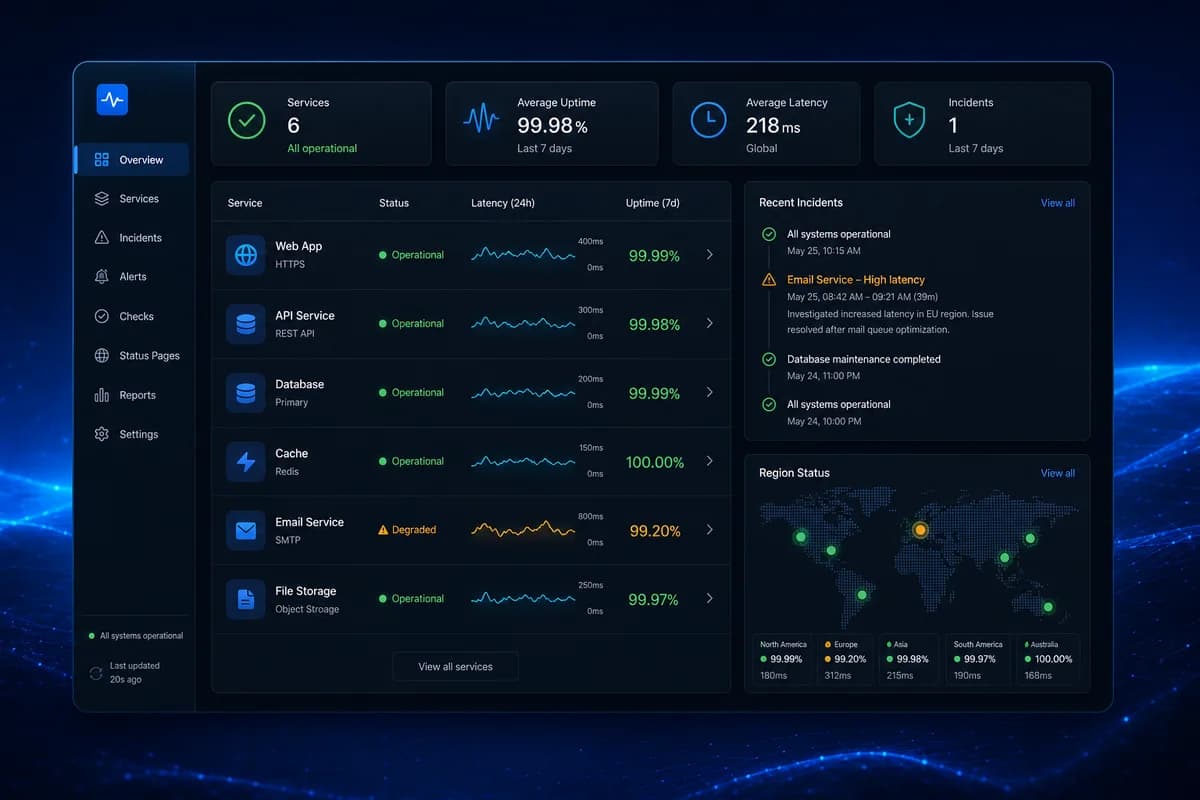 Uptime Monitor interface